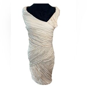 🆕Romeo & Juliet couture NWT size large bodycon ruched ivory gold flecks dress